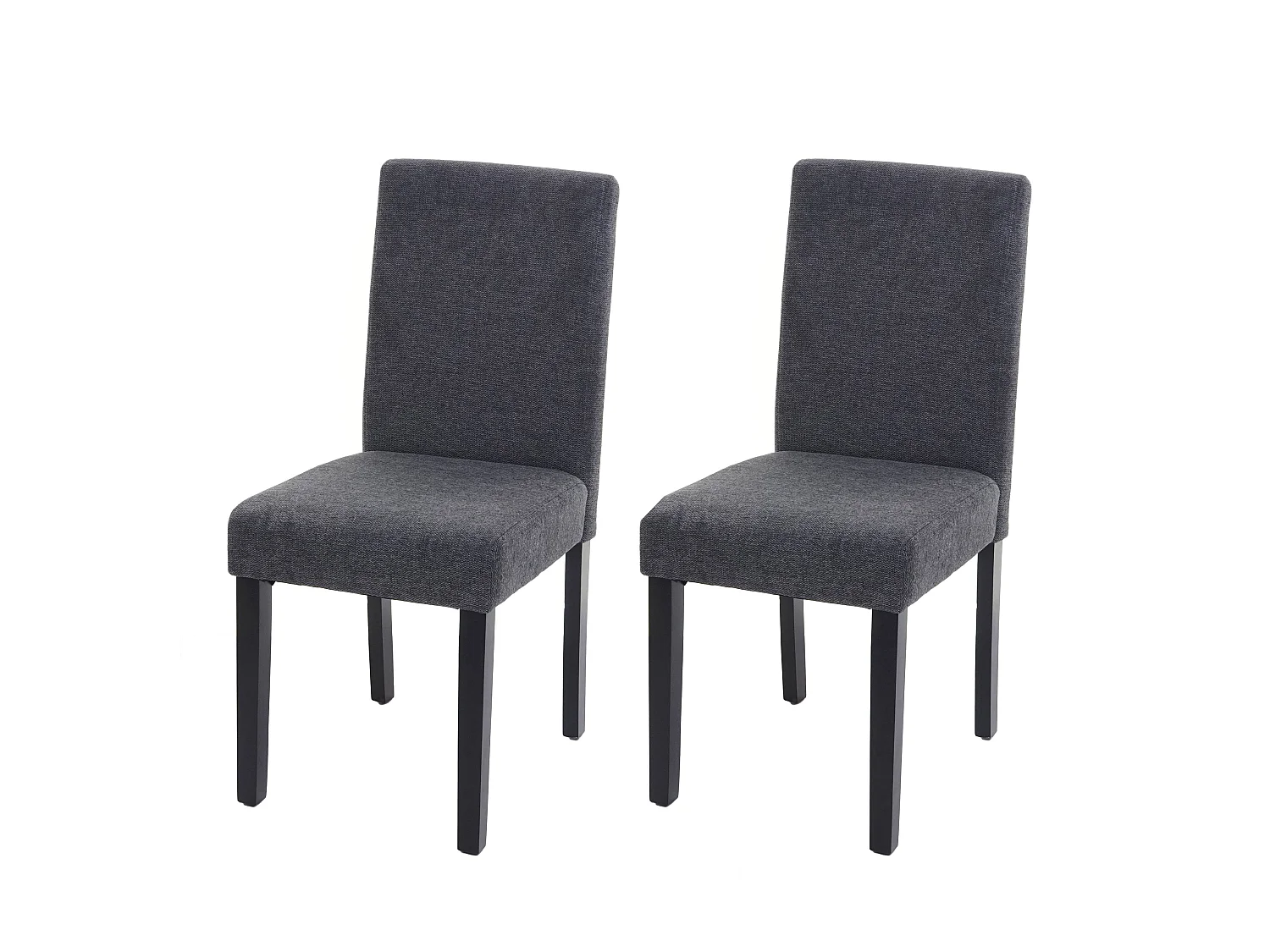 Lot de 2 chaises de salle à manger en tissu gris foncé pieds foncés CDS04463