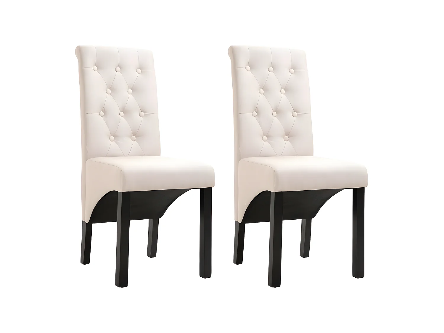 Lot de 2 chaises de salle à manger design classique cuisine tissu crème CDS020437