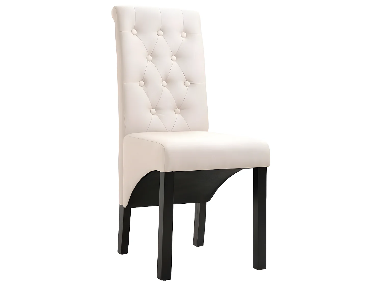 Lot de 2 chaises de salle à manger design classique cuisine tissu crème CDS020437