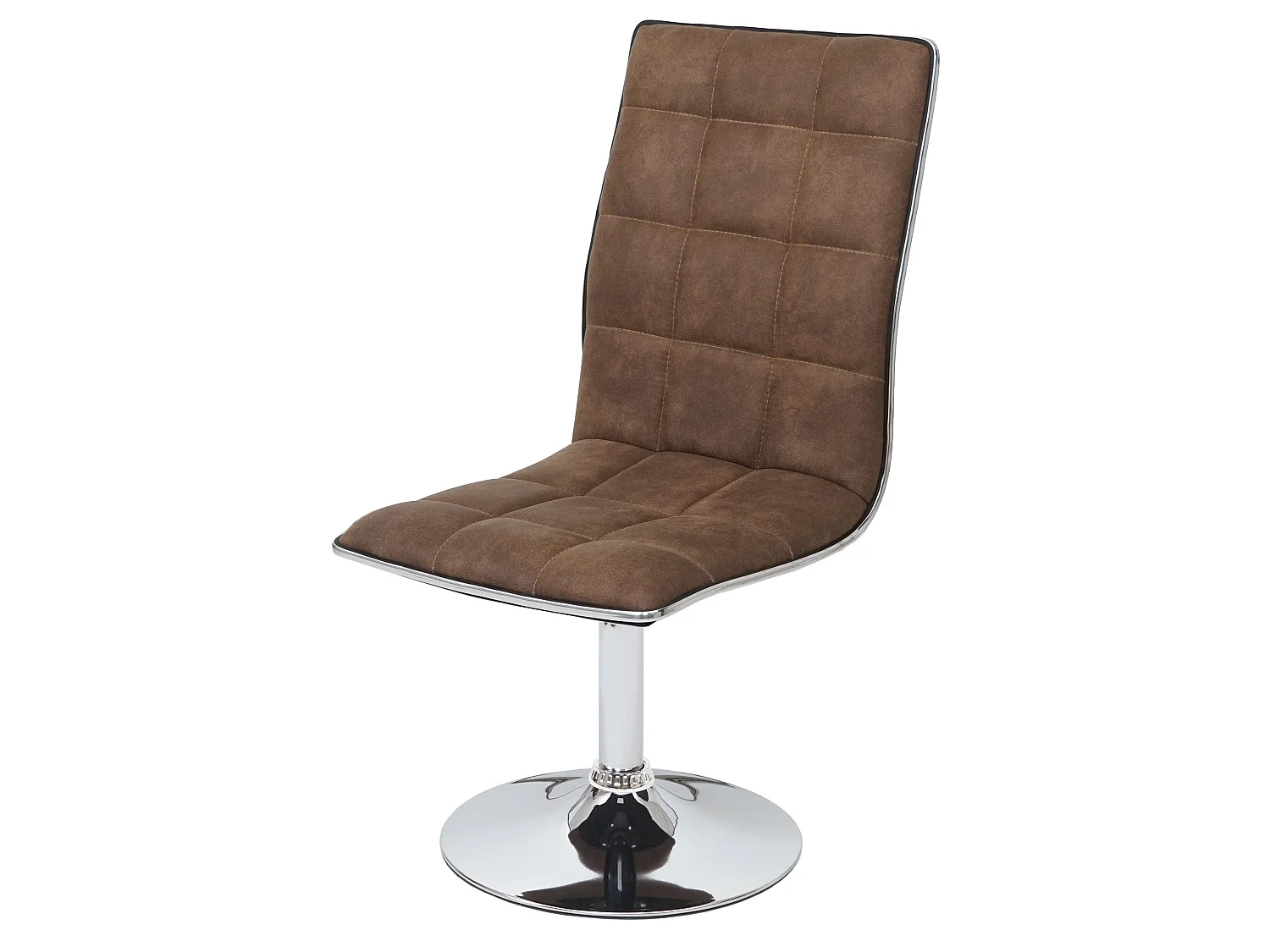 Lot de 2 chaises de salle à manger cuisine hauteur réglable en tissu marron vintage 04_0001959