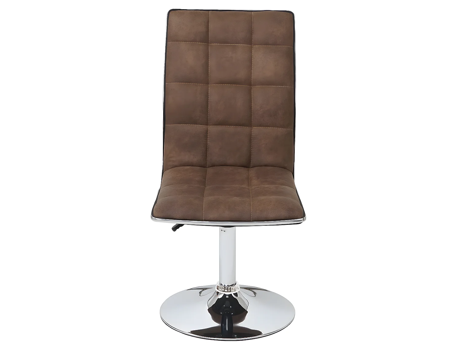 Lot de 2 chaises de salle à manger cuisine hauteur réglable en tissu marron vintage 04_0001959