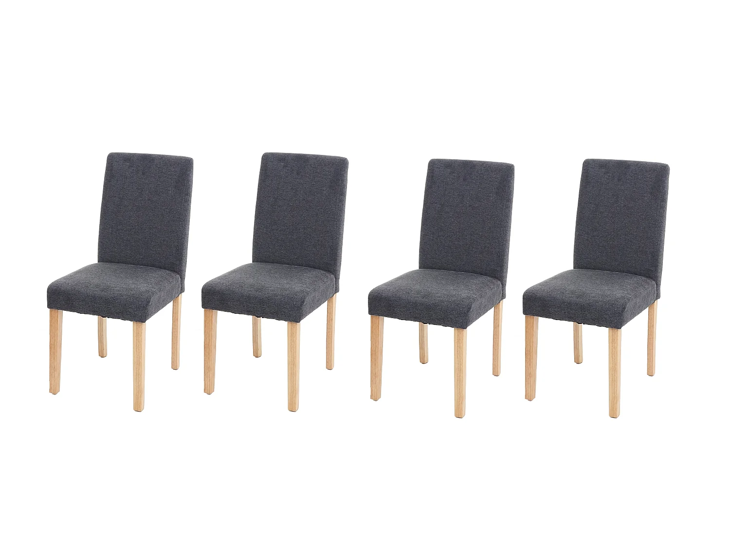 Lot de 4 chaises de salle à manger en tissu gris foncé pieds clairs CDS04562