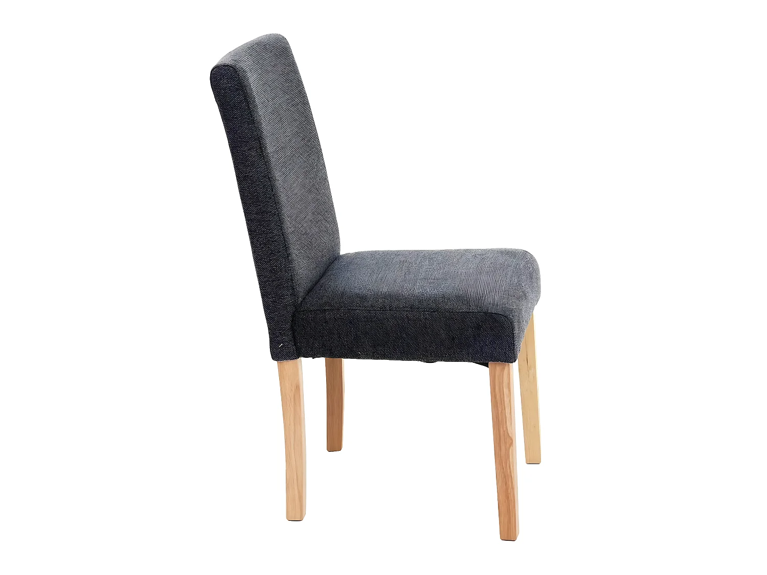 Lot de 4 chaises de salle à manger en tissu gris foncé pieds clairs CDS04562