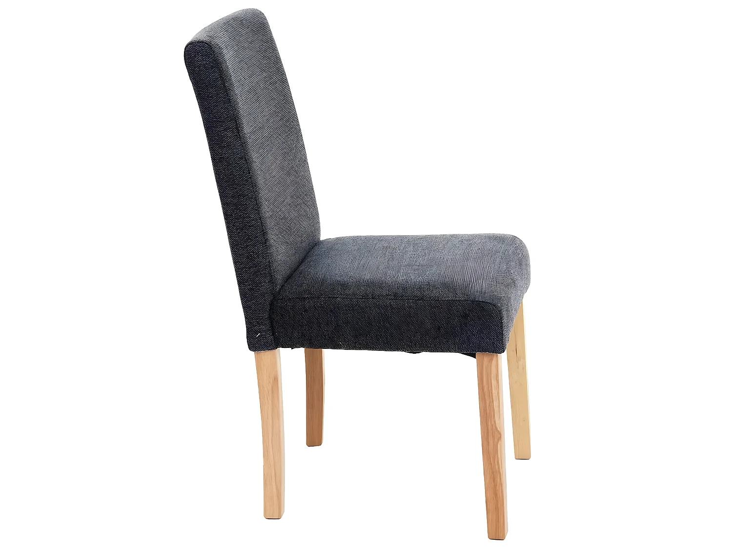 Lot de 4 chaises de salle à manger en tissu gris foncé pieds clairs CDS04562