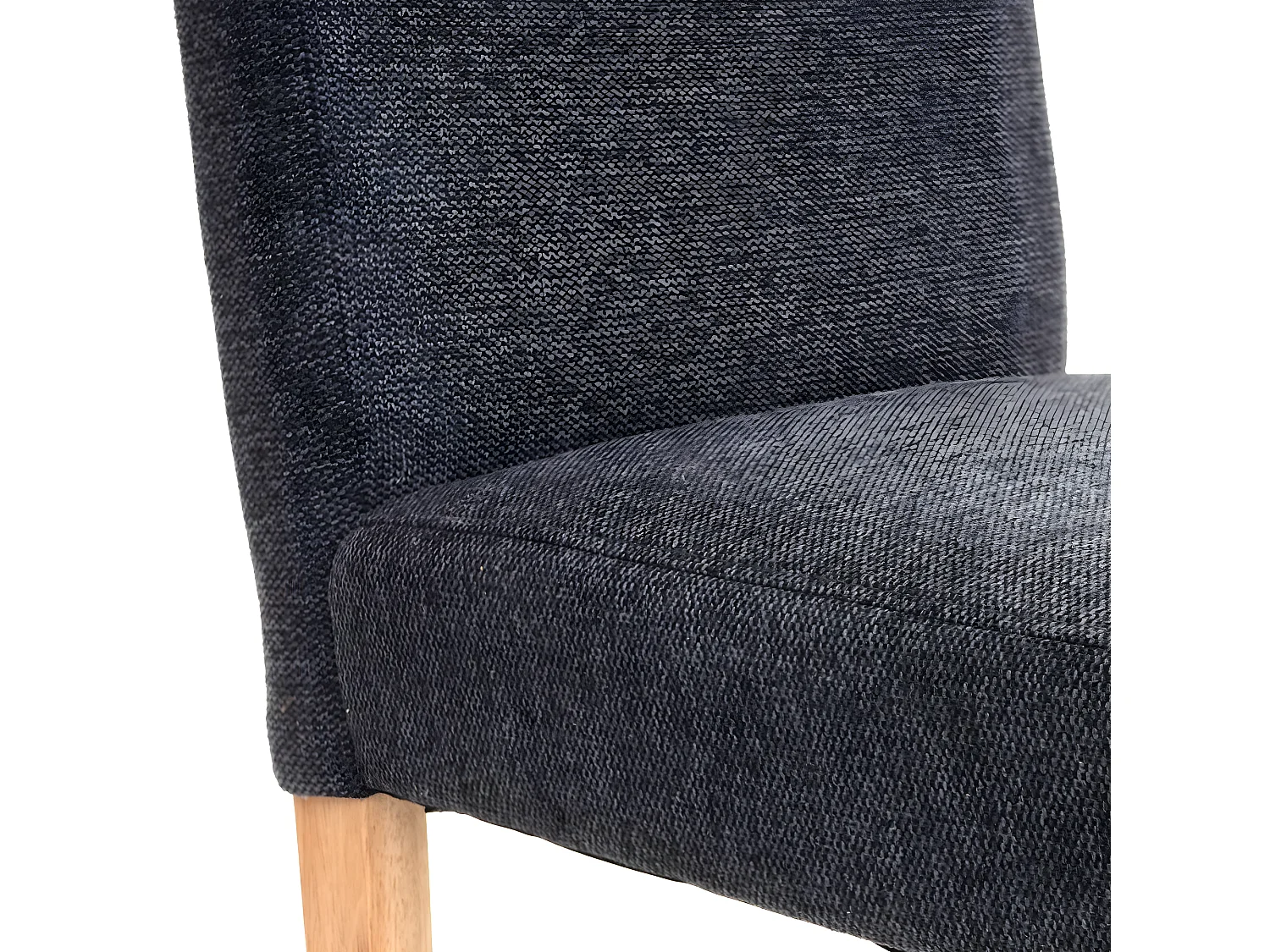 Lot de 4 chaises de salle à manger en tissu gris foncé pieds clairs CDS04562