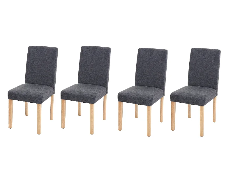 Lot de 4 chaises de salle à manger en tissu gris foncé pieds clairs CDS04562