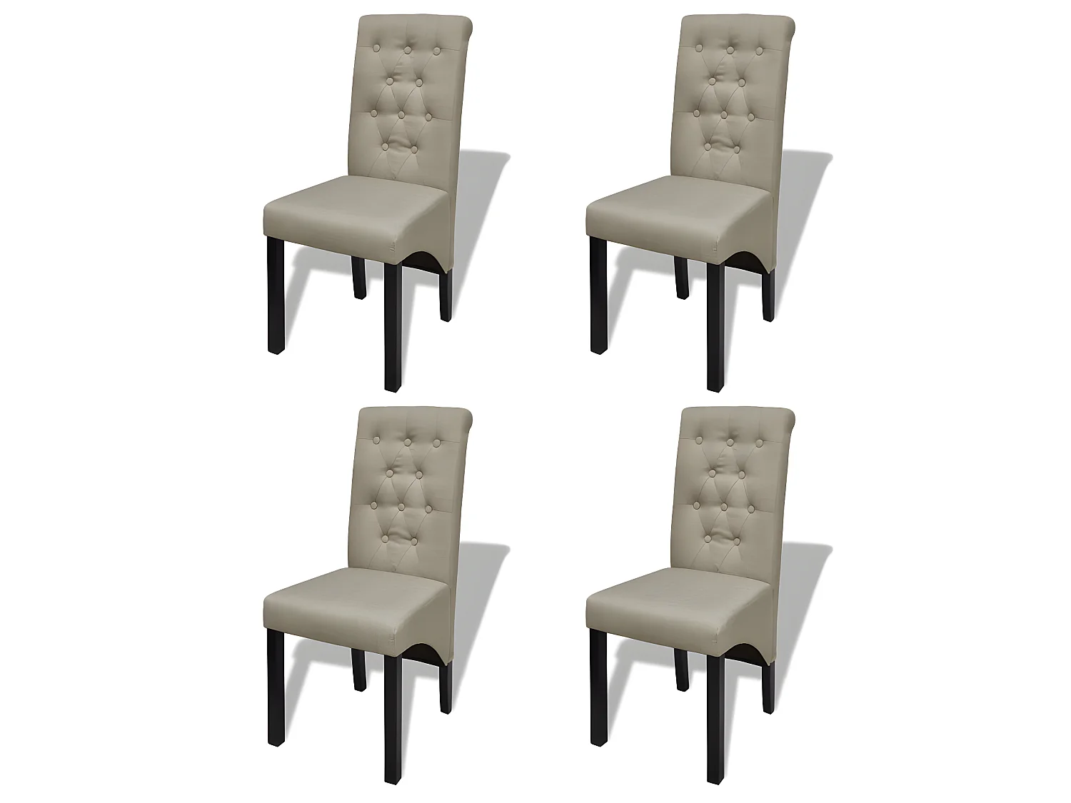 Lot de 4 chaises de salle à manger cuisine design classique tissu beige CDS021223