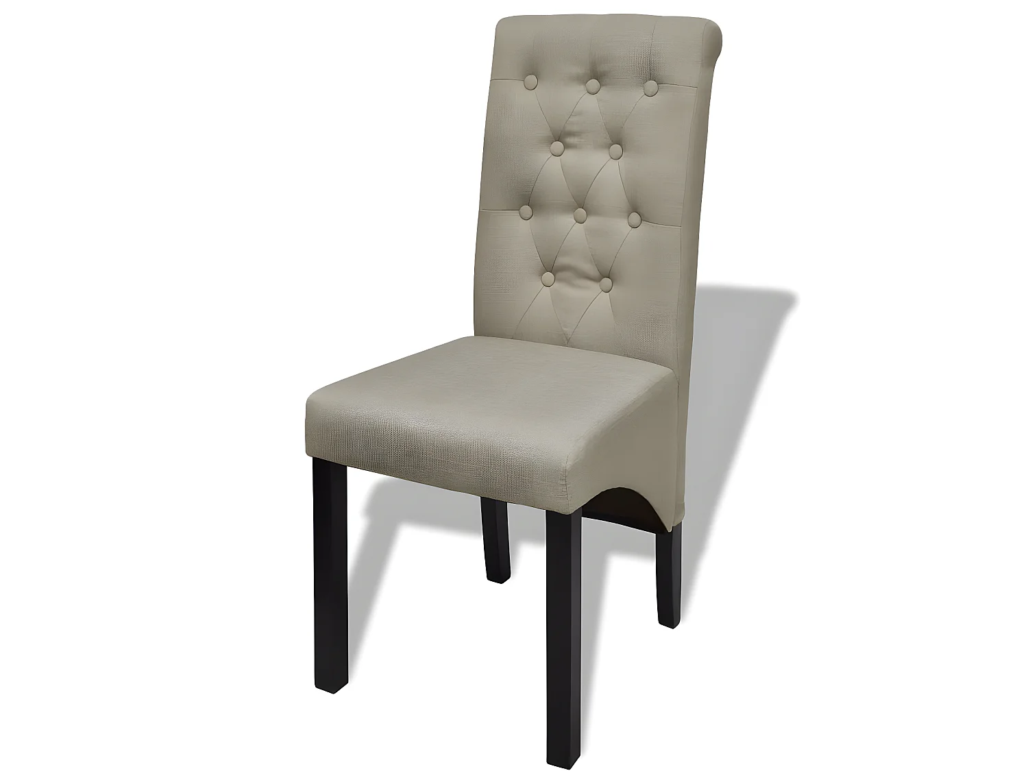 Lot de 4 chaises de salle à manger cuisine design classique tissu beige CDS021223