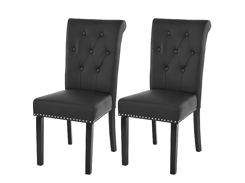 Lot de 2 chaises de salle à manger design noir pieds foncés CDS04010