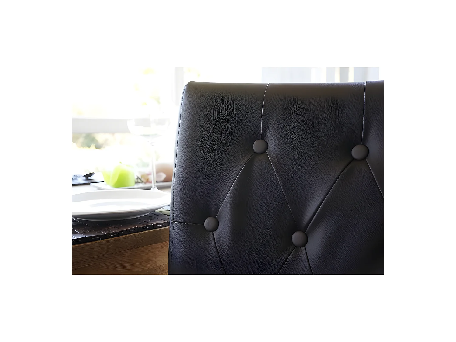 Lot de 2 chaises de salle à manger design noir pieds foncés CDS04010