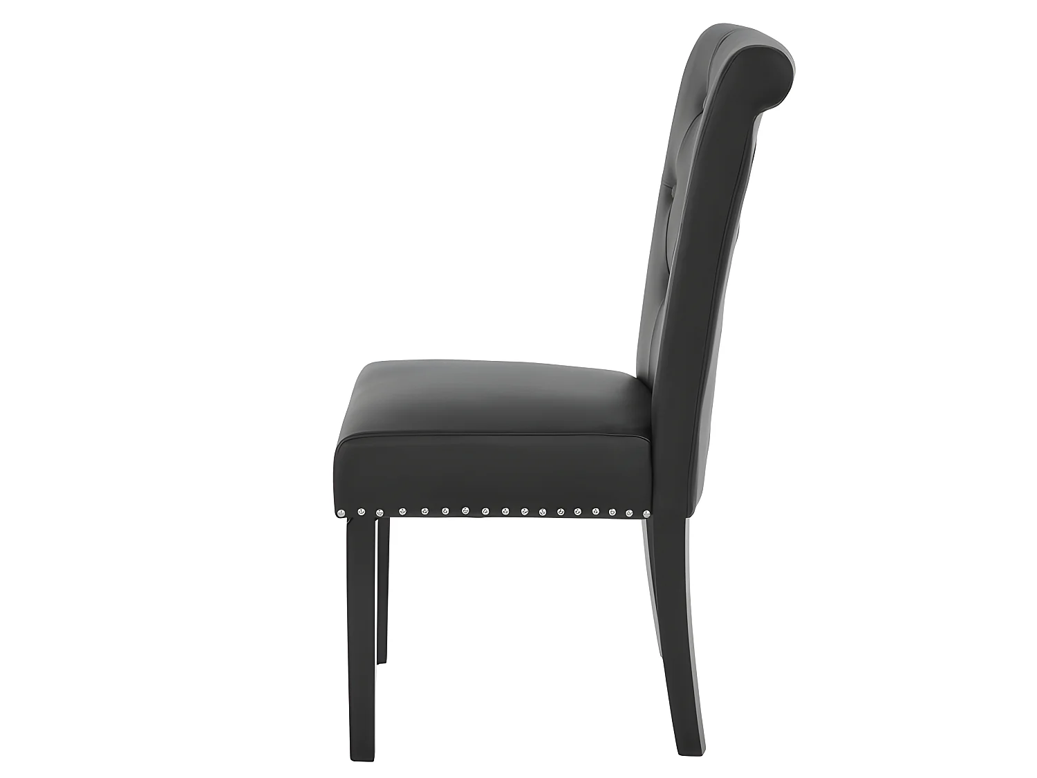 Lot de 2 chaises de salle à manger design noir pieds foncés CDS04010