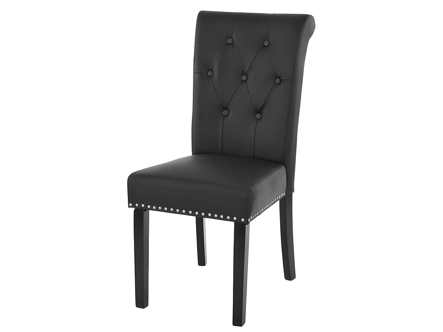 Lot de 2 chaises de salle à manger design noir pieds foncés CDS04010