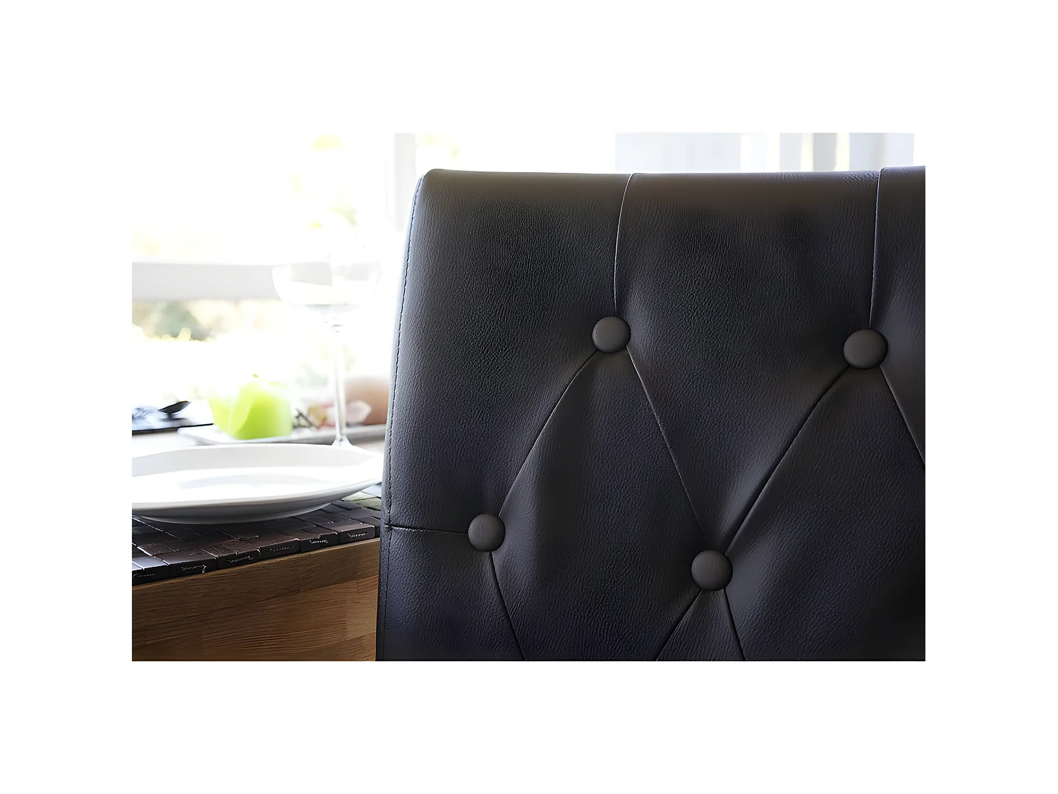 Lot de 2 chaises de salle à manger design noir pieds foncés CDS04010