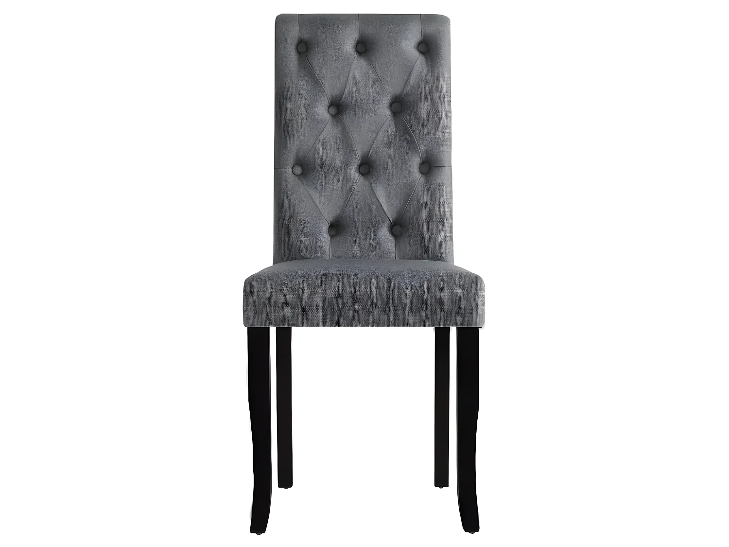 Lot de 4 chaises de salle à manger cuisine dossier capitonné tissu gris foncé CDS021546