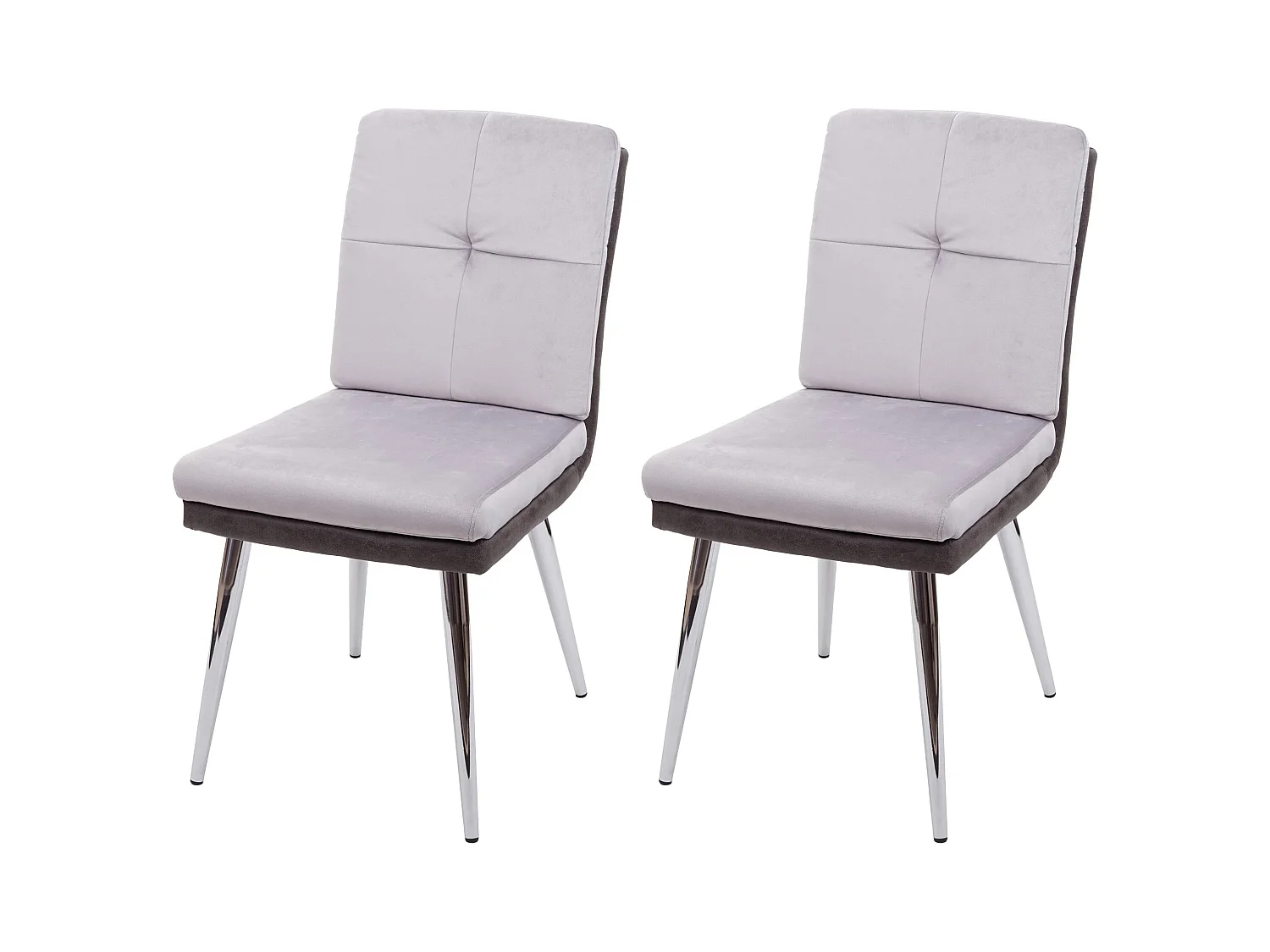 2x chaises de salle à manger cuisine synthétique velours métal gris design moderne et chic 04_0000401