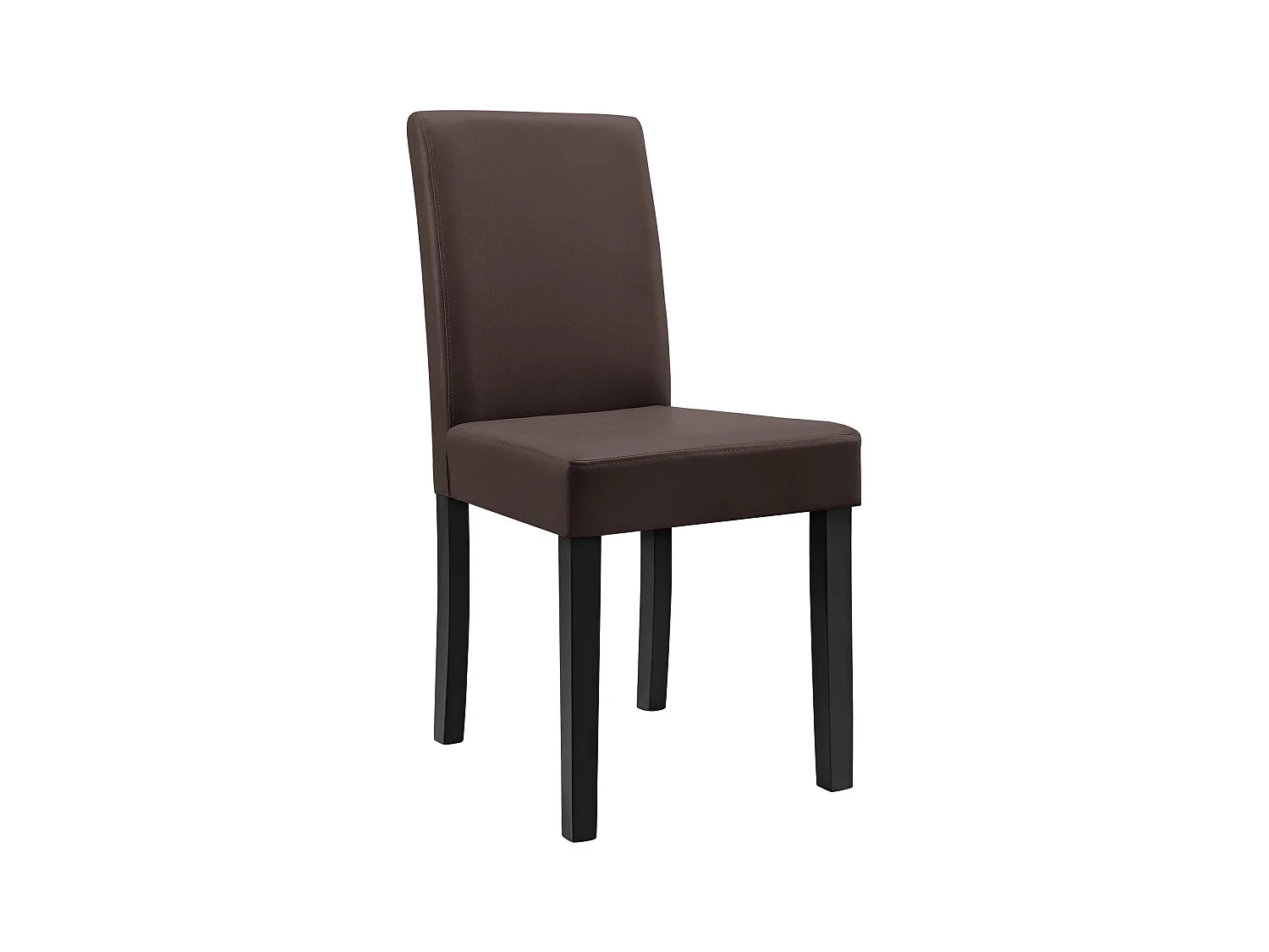 6 chaises rembourrées synthétique marron mat avec pieds en bois massif 03_0000282