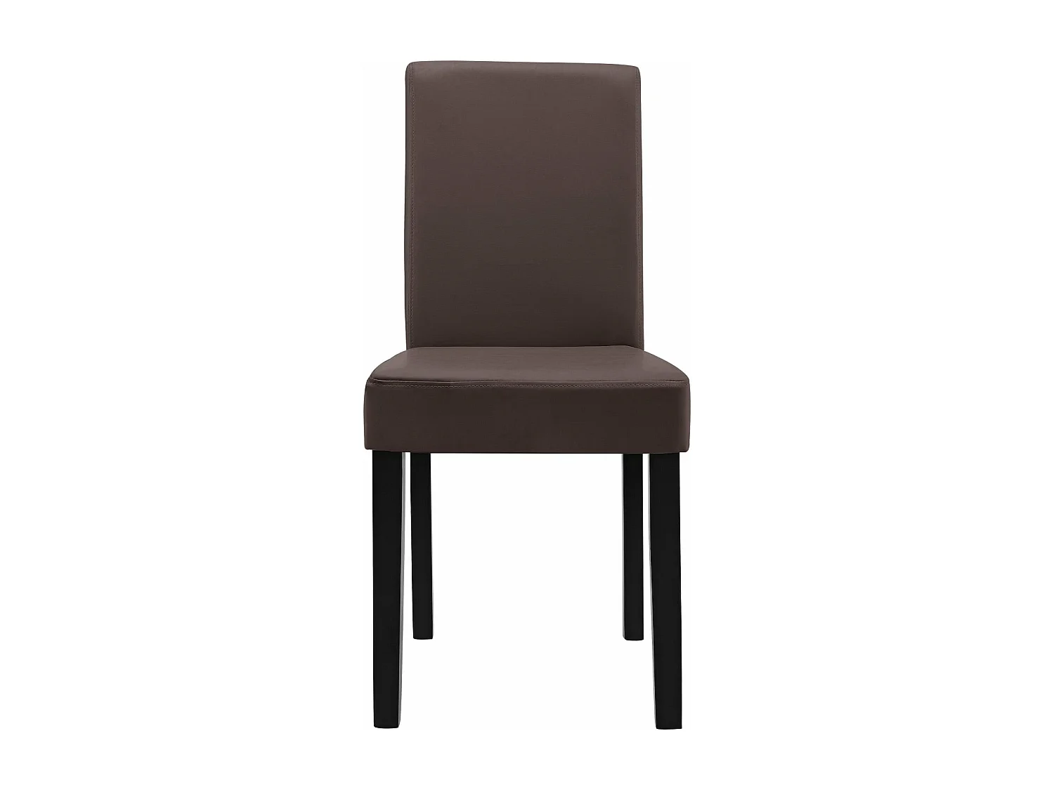 6 chaises rembourrées synthétique marron mat avec pieds en bois massif 03_0000282