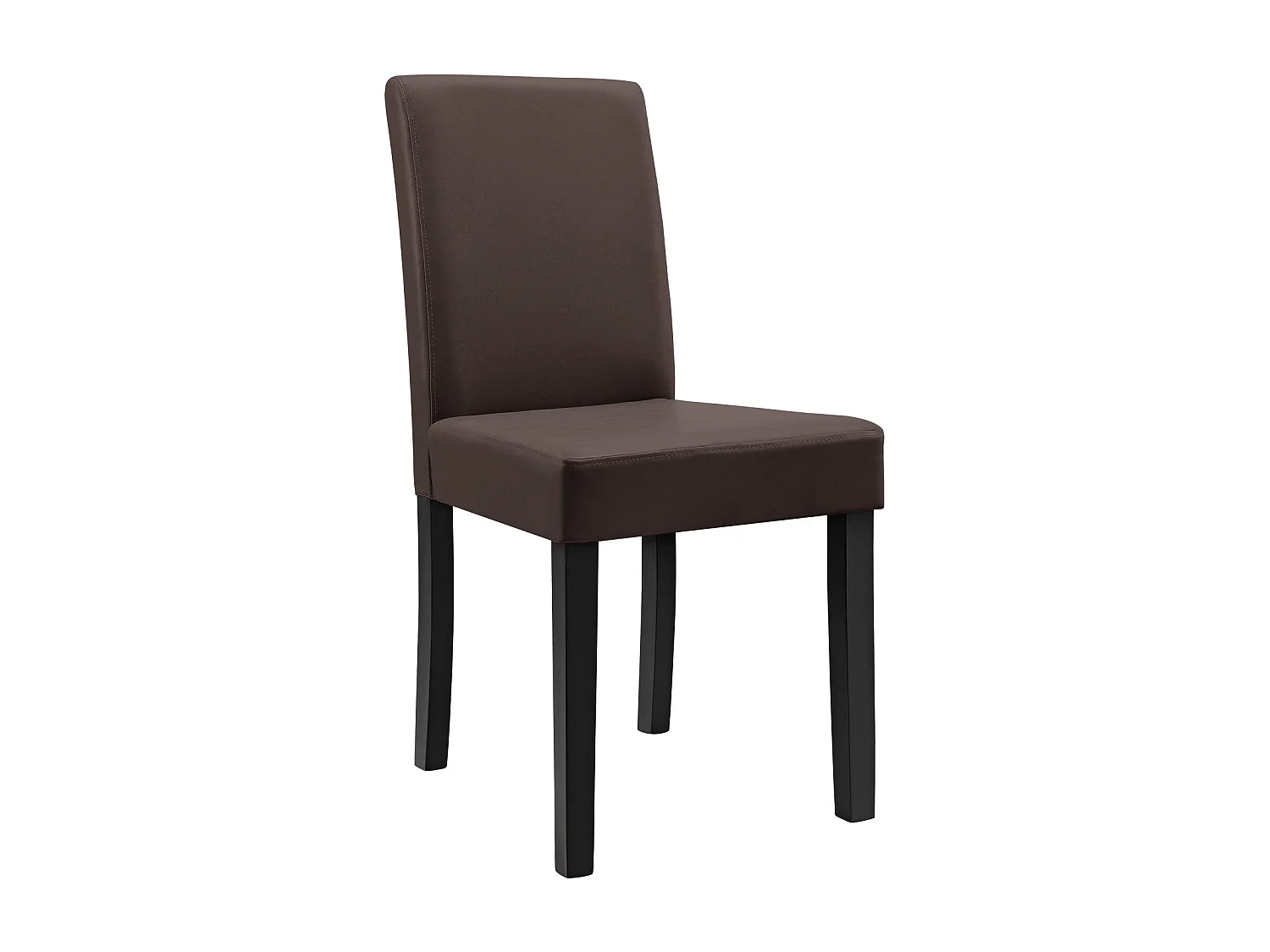 6 chaises rembourrées synthétique marron mat avec pieds en bois massif 03_0000282