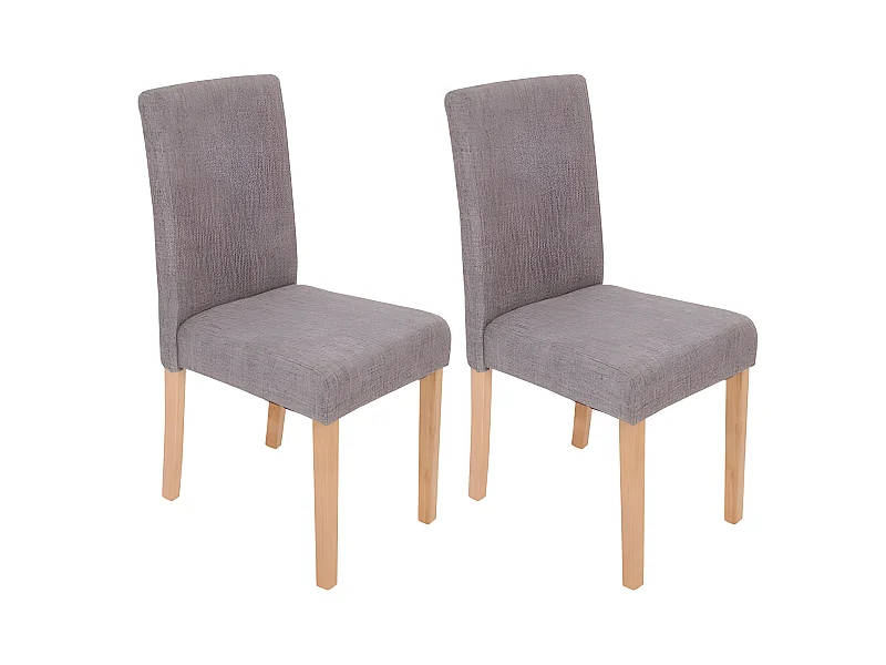 Lot de 2 chaises de salle à manger en tissu gris pieds clairs CDS04018