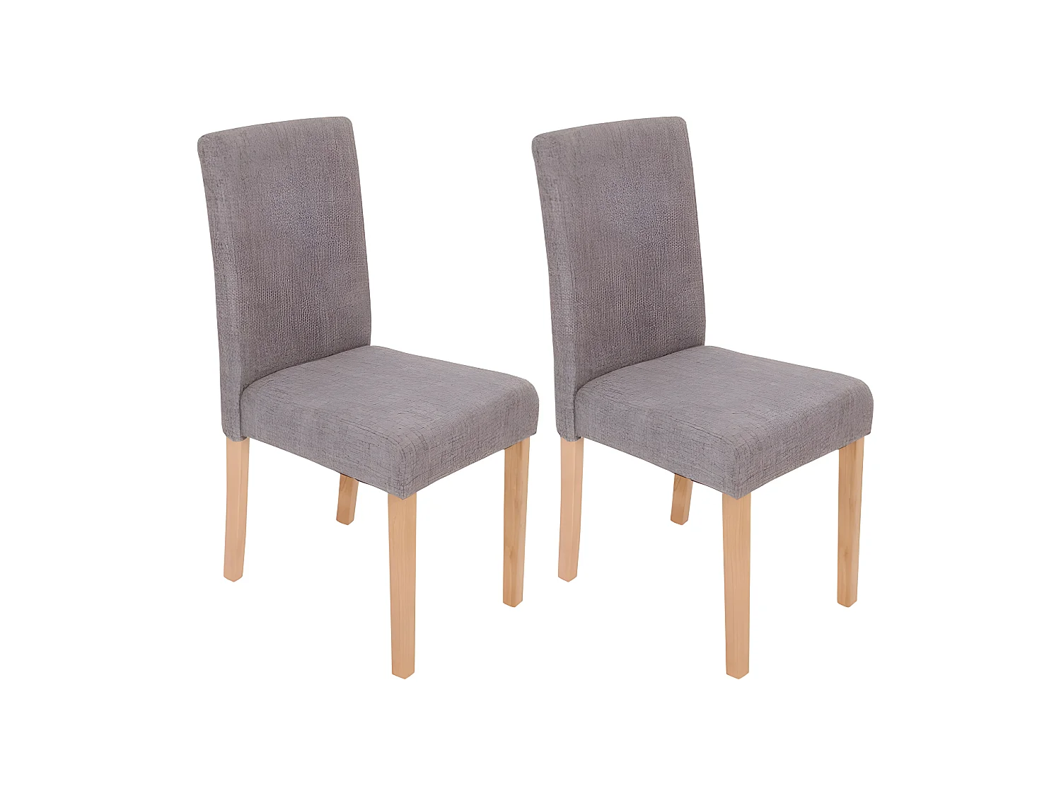 Lot de 2 chaises de salle à manger en tissu gris pieds clairs CDS04018