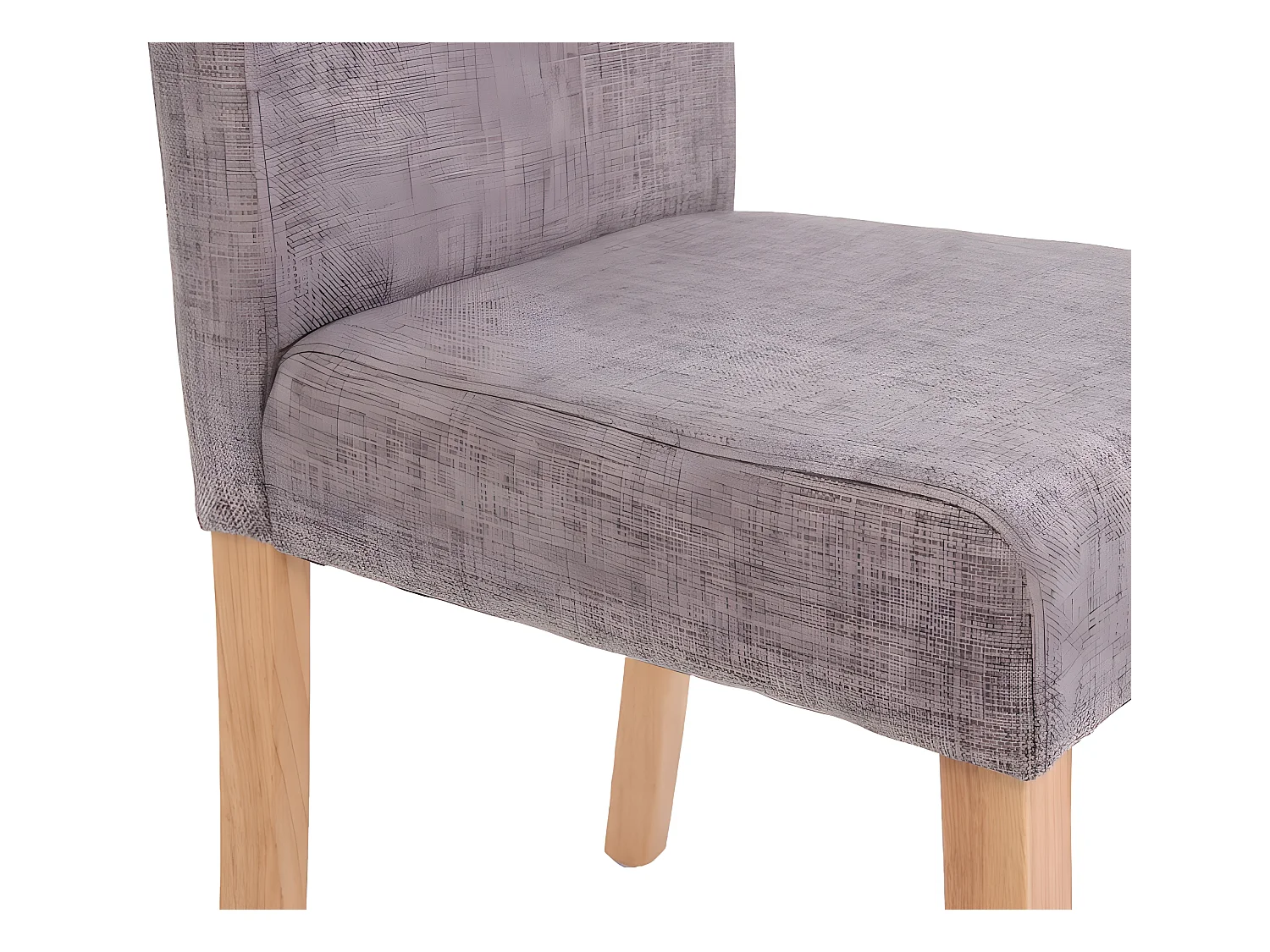 Lot de 2 chaises de salle à manger en tissu gris pieds clairs CDS04018