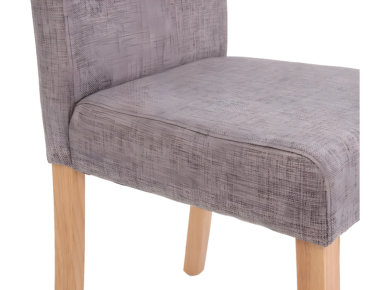 Lot de 2 chaises de salle à manger en tissu gris pieds clairs CDS04018