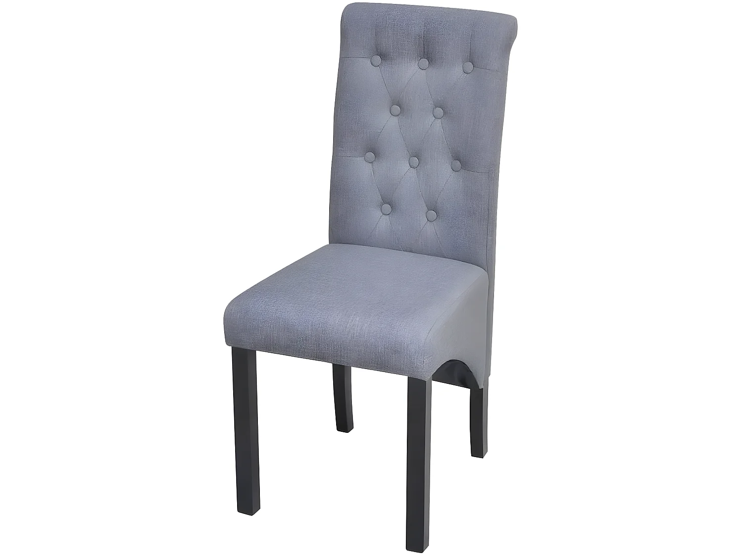 Lot de 6 chaises de salle à manger cuisine design classique tissu gris clair CDS022417