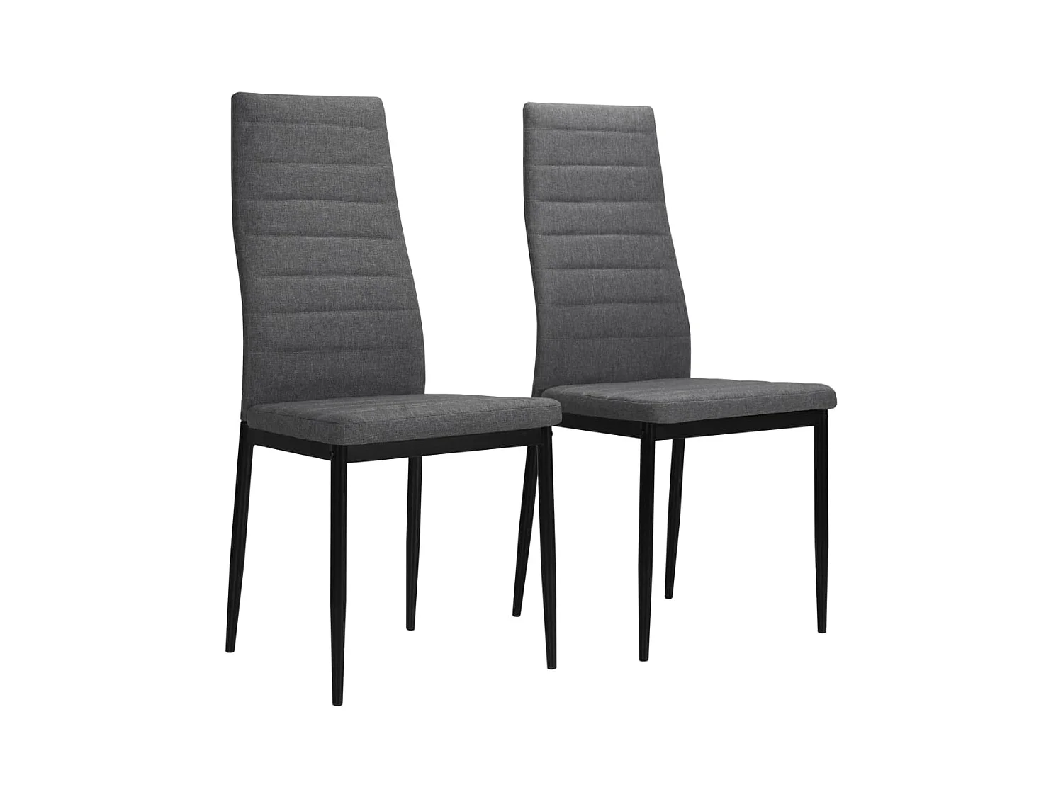 Lot de 2 chaises de salle à manger cuisine design contemporain tissu gris clair CDS020482