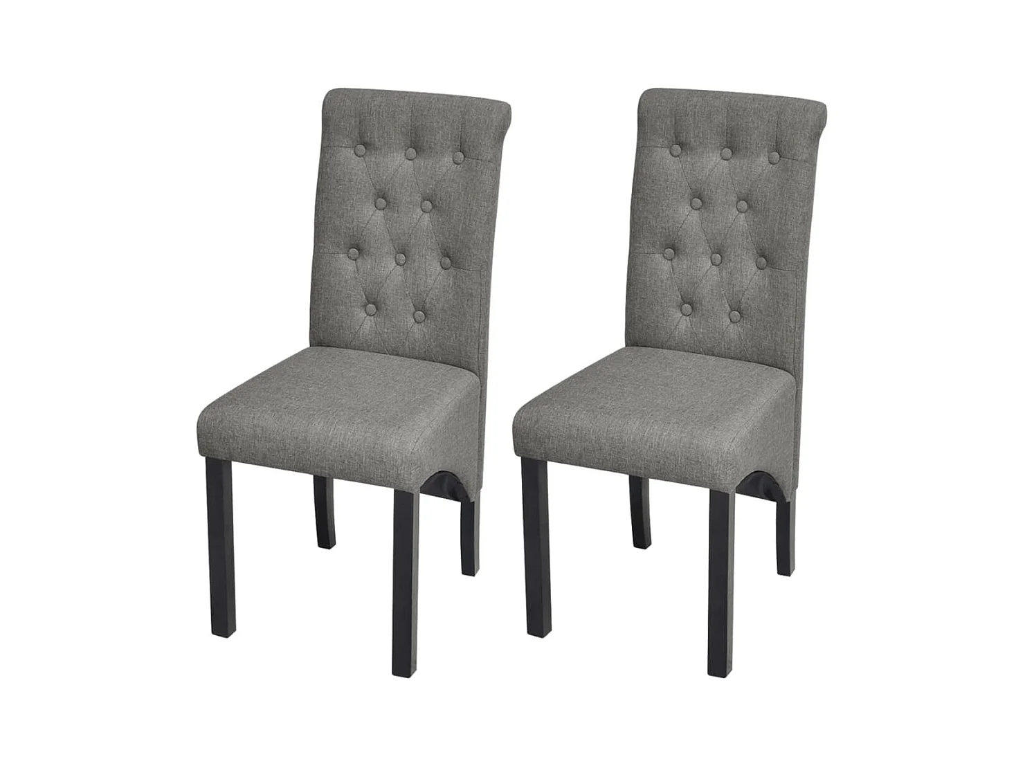 Lot de 2 chaises de salle à manger cuisine design moderne et confortable gris clair tissu CDS020476