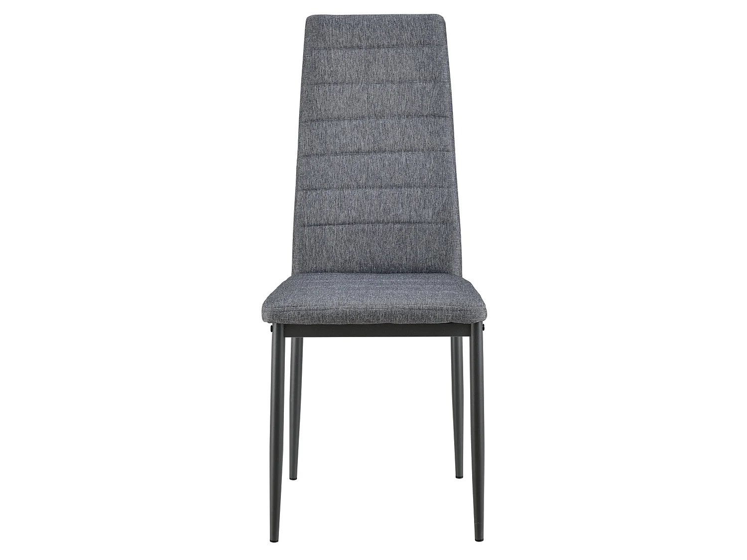 Lot de 4 Chaises de Salle à Manger Siège de Cuisine Rembourré Acier et tissu Gris 03_0002798