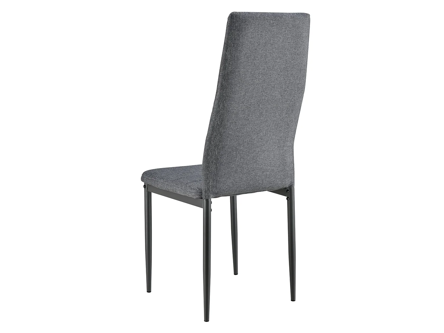 Lot de 4 Chaises de Salle à Manger Siège de Cuisine Rembourré Acier et tissu Gris 03_0002798