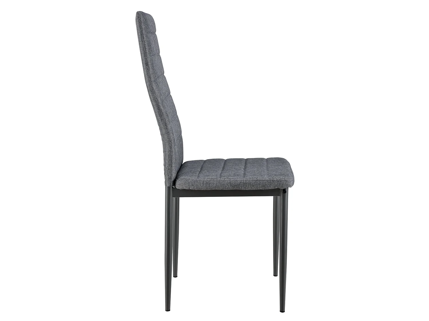 Lot de 4 Chaises de Salle à Manger Siège de Cuisine Rembourré Acier et tissu Gris 03_0002798