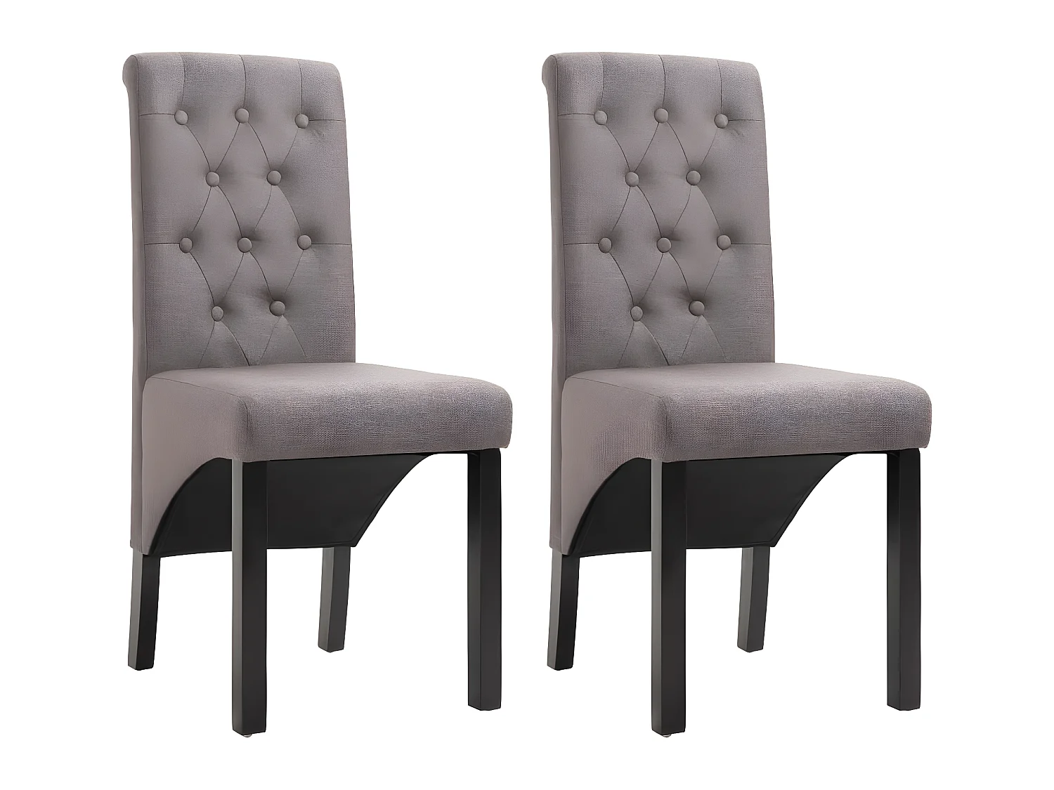 Lot de 2 chaises de salle à manger cuisine design classique tissu taupe CDS021045