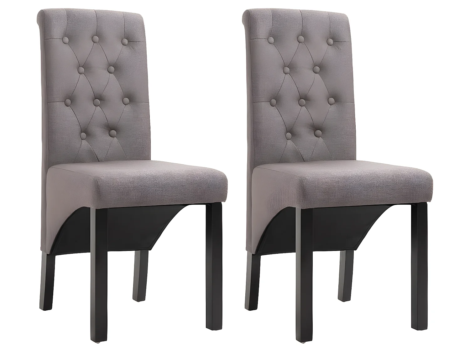 Lot de 2 chaises de salle à manger cuisine design classique tissu taupe CDS021045