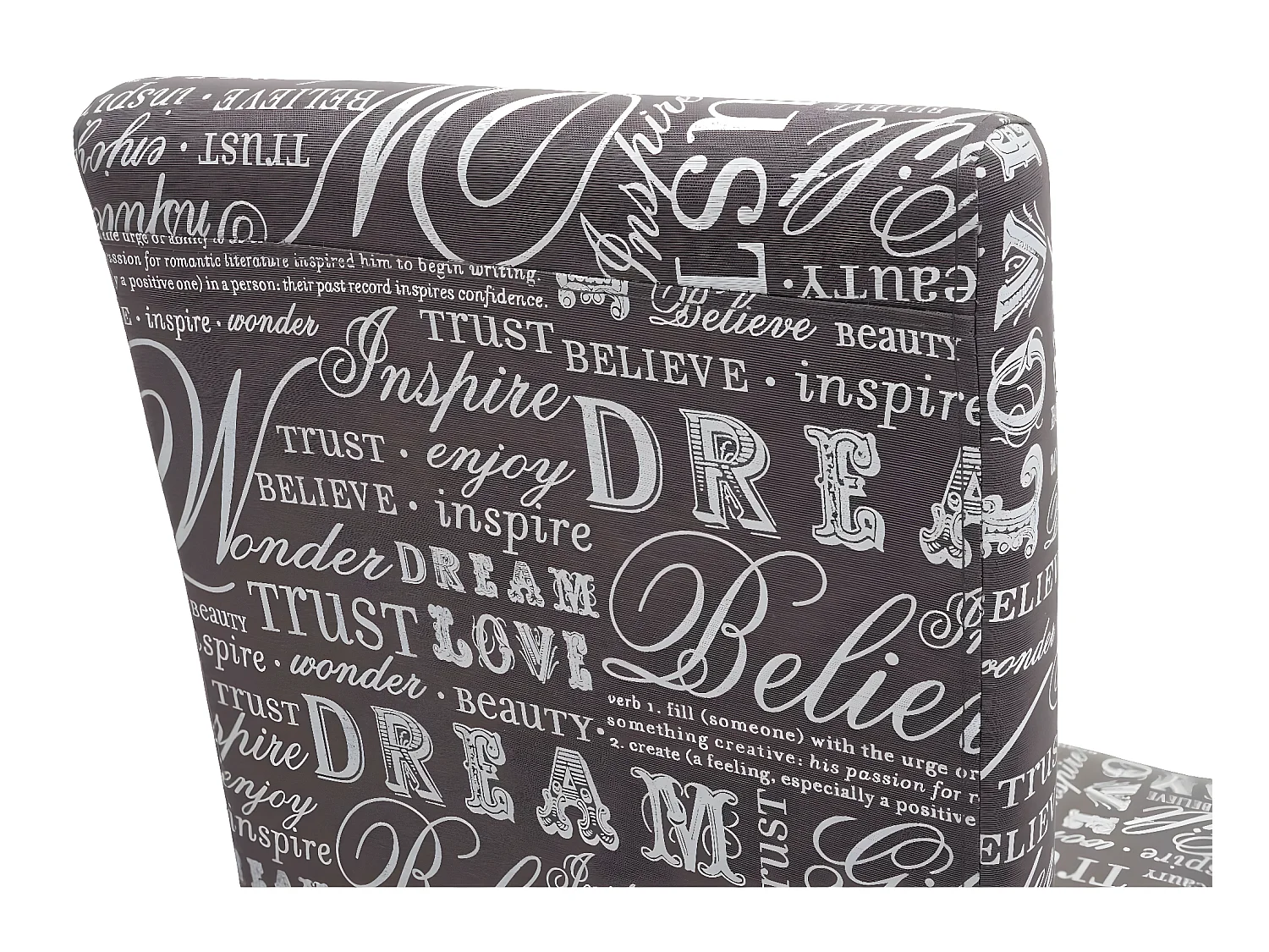 Lot de 2 chaises de salle à manger cuisine en tissu gris motif lettrage des pieds en bois clair 04_0000430