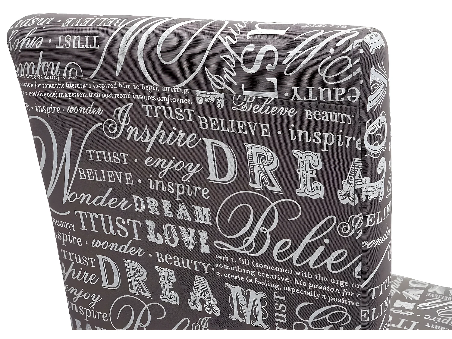 Lot de 2 chaises de salle à manger cuisine en tissu gris motif lettrage des pieds en bois clair 04_0000430