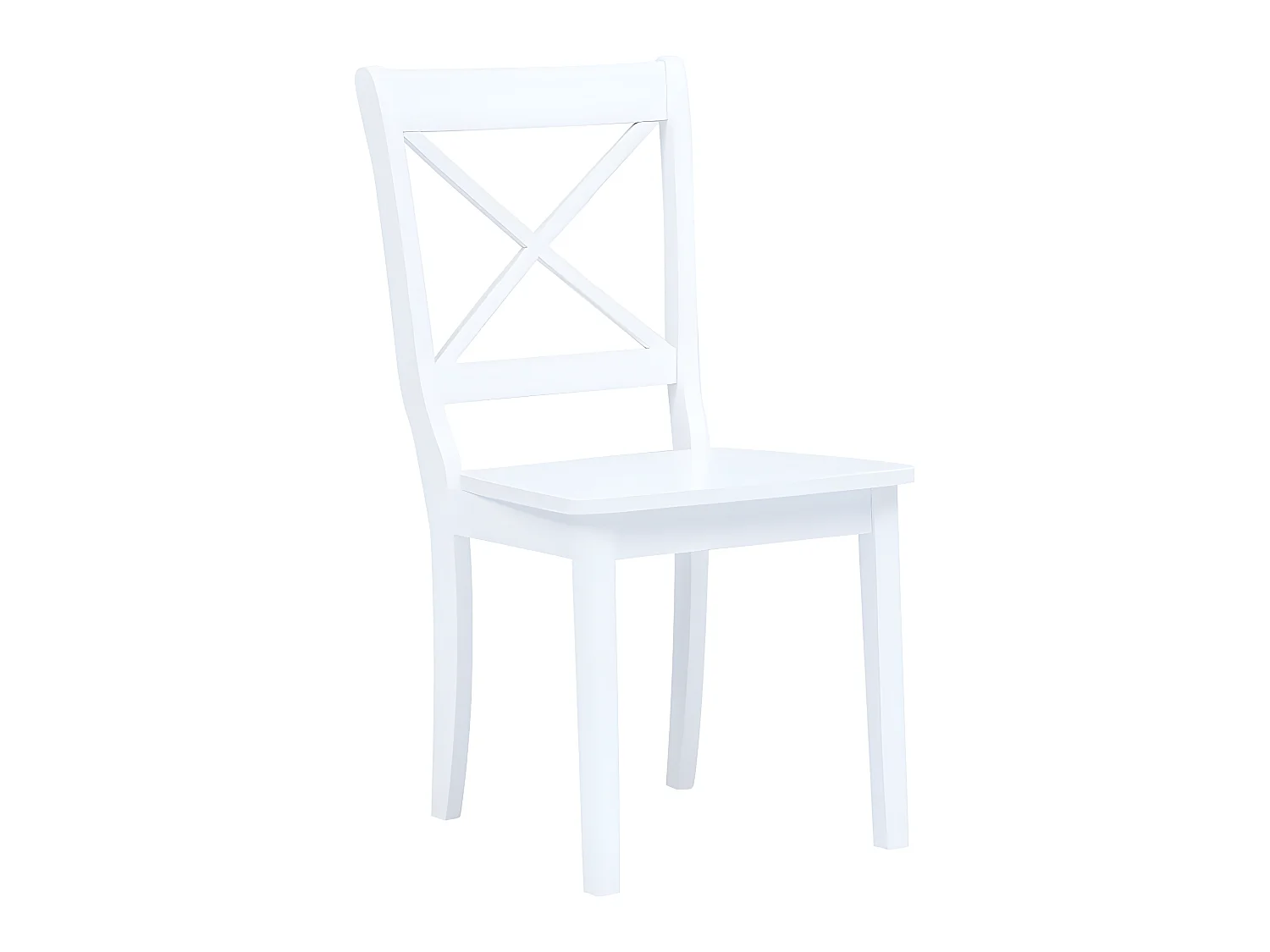 Lot de 6 chaises de salle à manger cuisine design classique blanc bois d'hévéa massif CDS022151