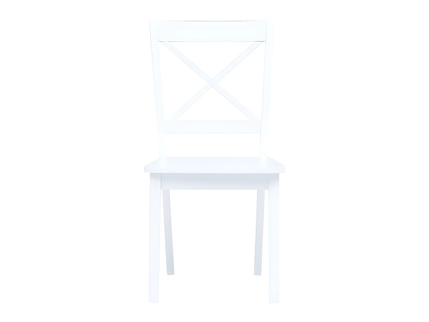 Lot de 6 chaises de salle à manger cuisine design classique blanc bois d'hévéa massif CDS022151