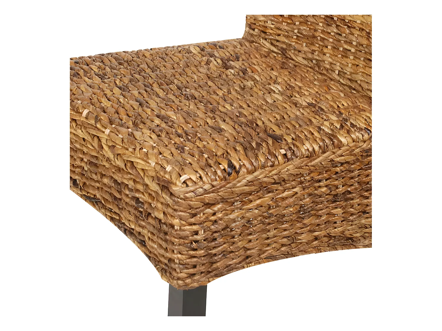 Lot de 2 chaises de salle à manger cuisine design moderne bois solide de manguier et abaca CDS020292