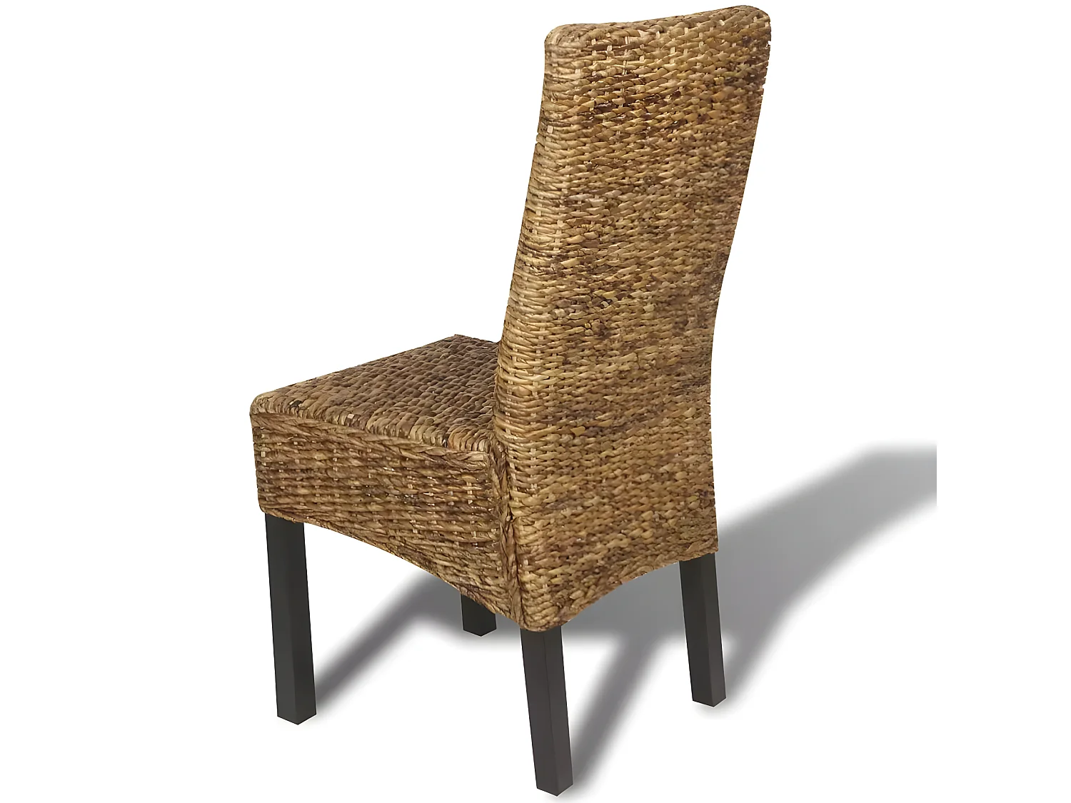 Lot de 2 chaises de salle à manger cuisine design moderne bois solide de manguier et abaca CDS020292