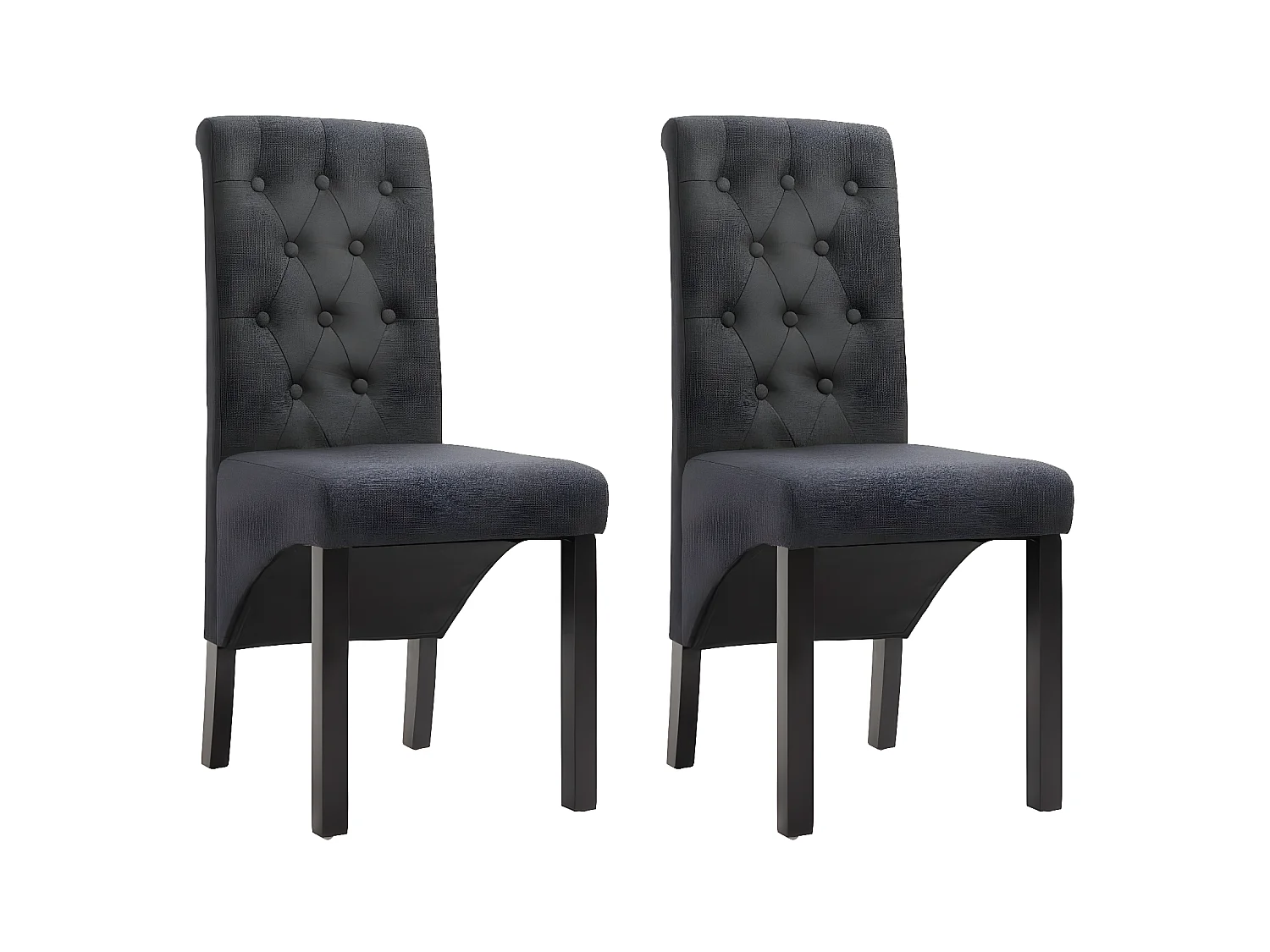 Lot de 2 chaises de salle à manger cuisine design intemporel tissu gris foncé CDS020539