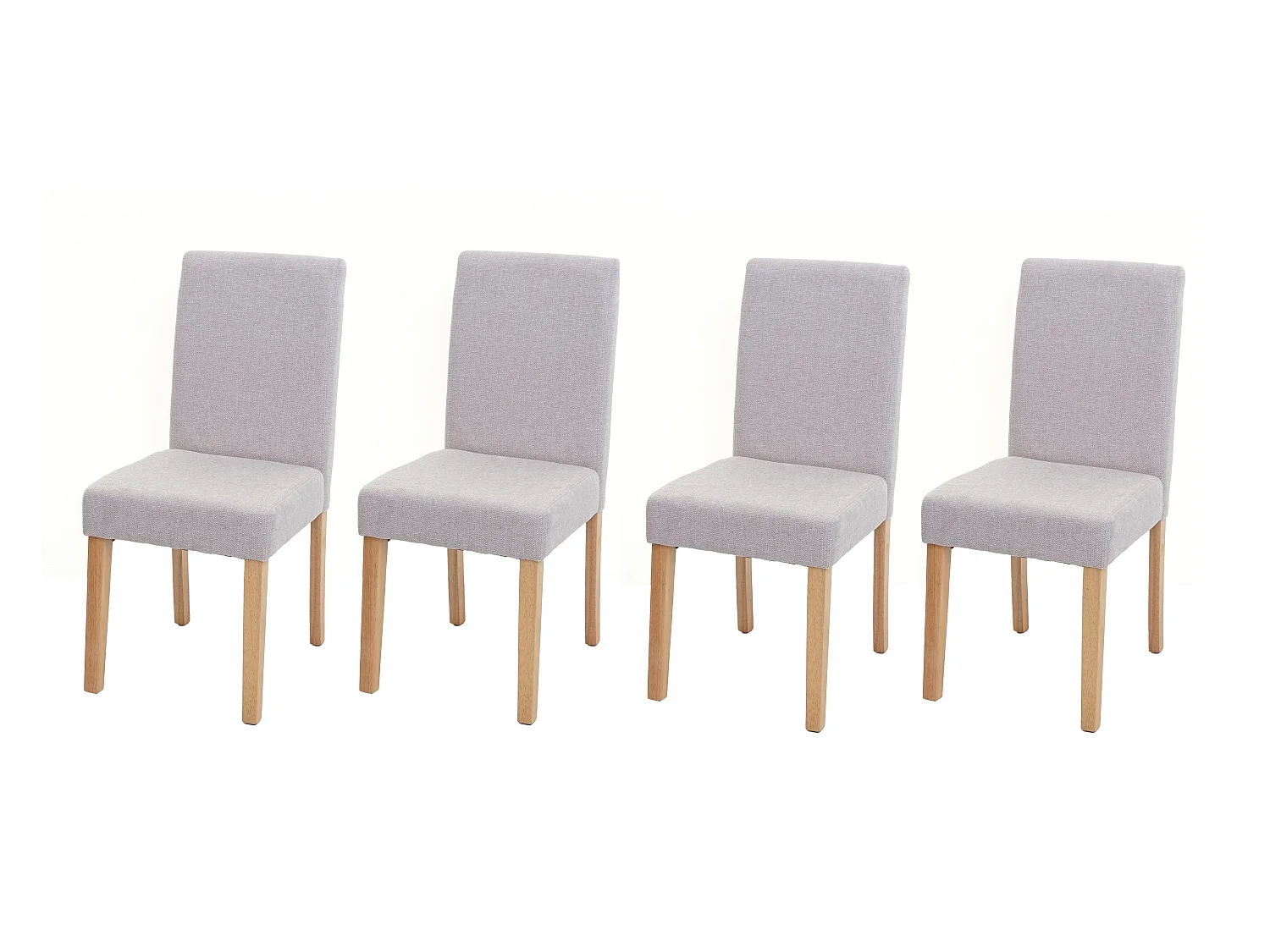 Lot de 4 chaises de salle à manger en tissu crème pieds clairs CDS04561