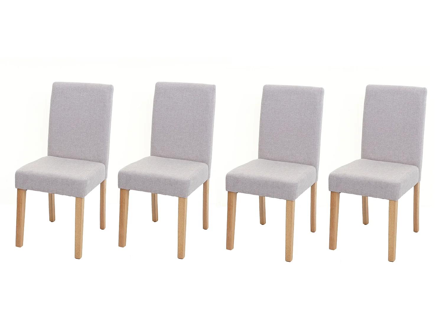 Lot de 4 chaises de salle à manger en tissu crème pieds clairs CDS04561