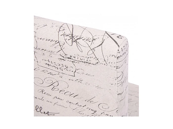 Lot de 2 chaises de salle à manger en tissu crème imprimé pieds foncés CDS04030