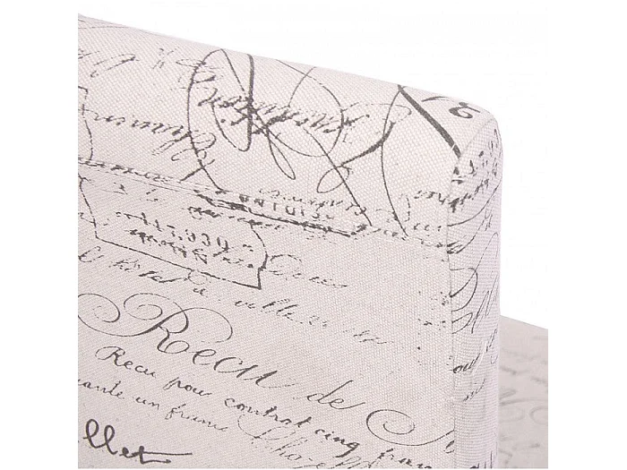 Lot de 2 chaises de salle à manger en tissu crème imprimé pieds foncés CDS04030