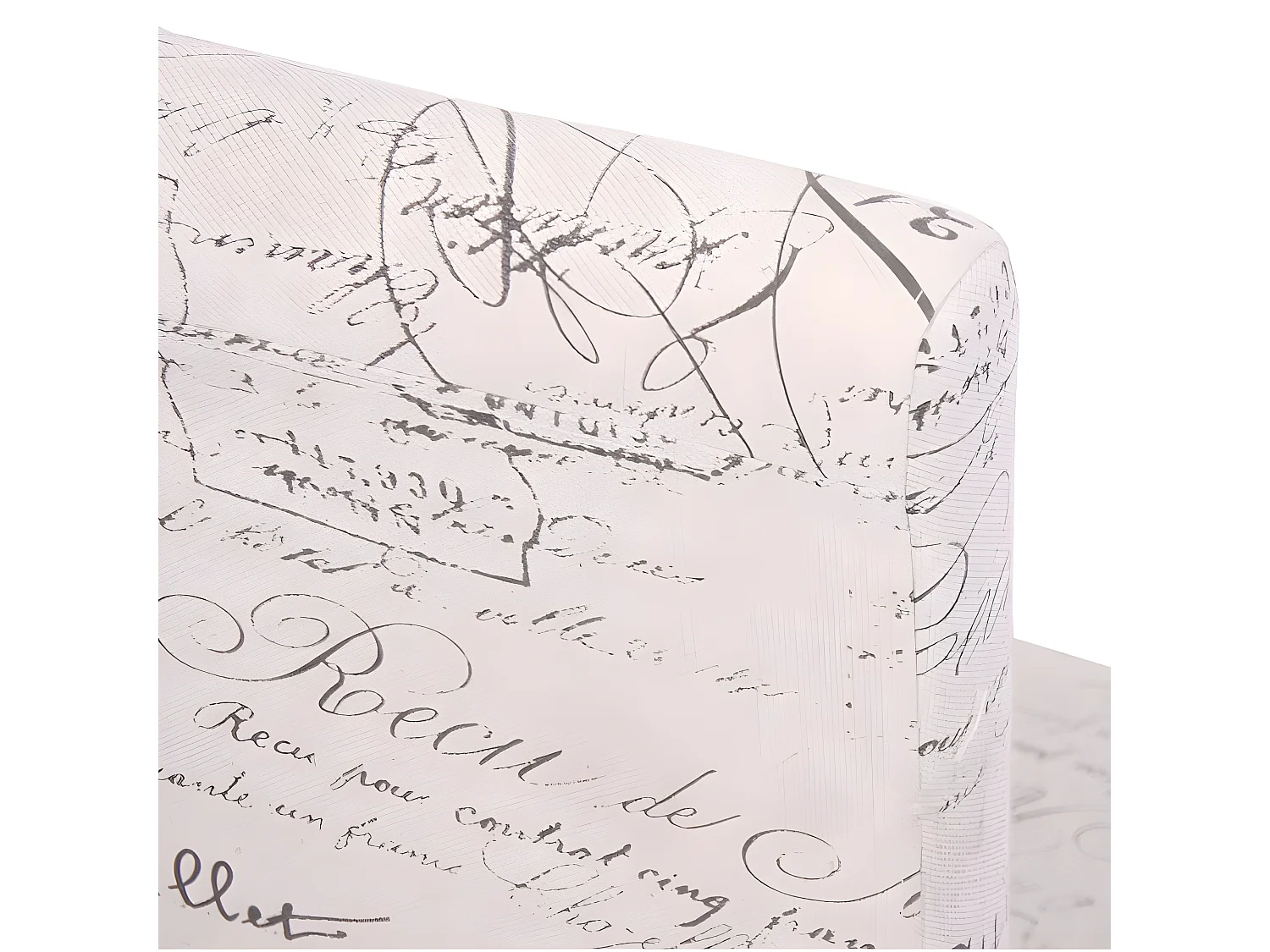 Lot de 6 chaises de salle à manger en tissu crème imprimé pieds foncés CDS04230