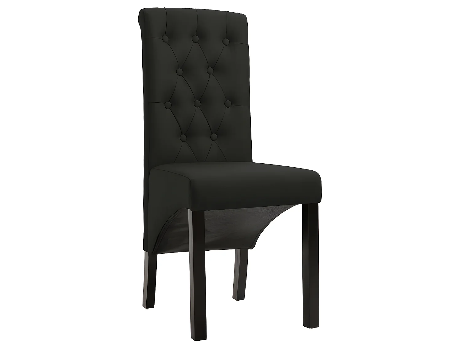 Lot de 6 chaises de salle à manger cuisine design classique tissu noir CDS022712