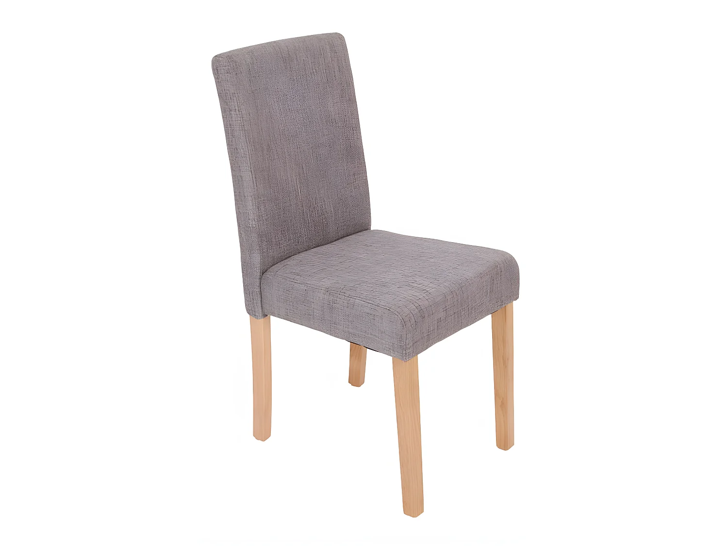 Lot de 4 chaises de salle à manger en tissu gris pieds clairs CDS04118