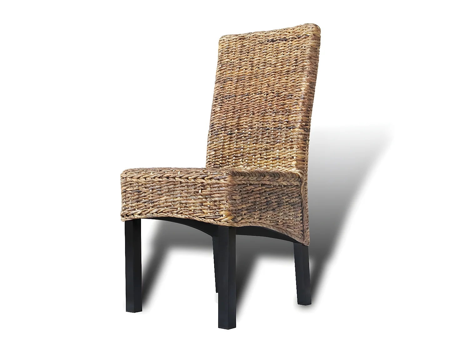 Lot de 6 chaises de salle à manger cuisine design moderne bois solide de manguier et abaca CDS022245