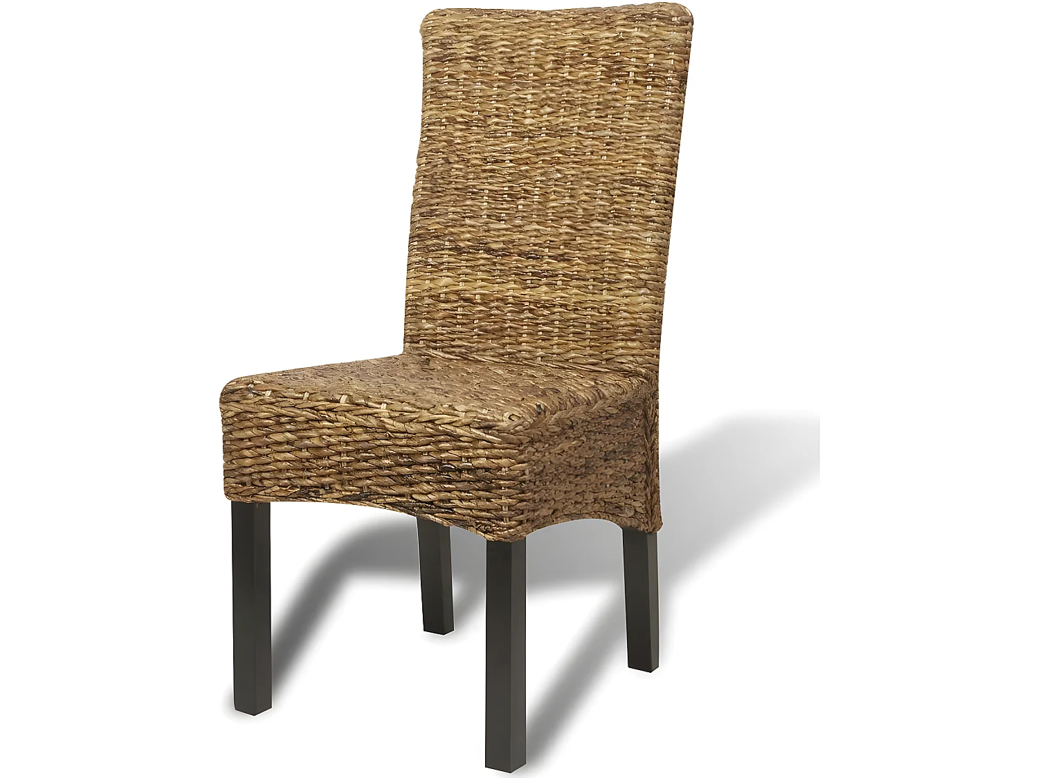 Lot de 6 chaises de salle à manger cuisine design moderne bois solide de manguier et abaca CDS022245